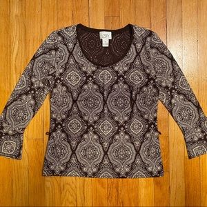 Loft XS women’s top paisley pattern in polyester material